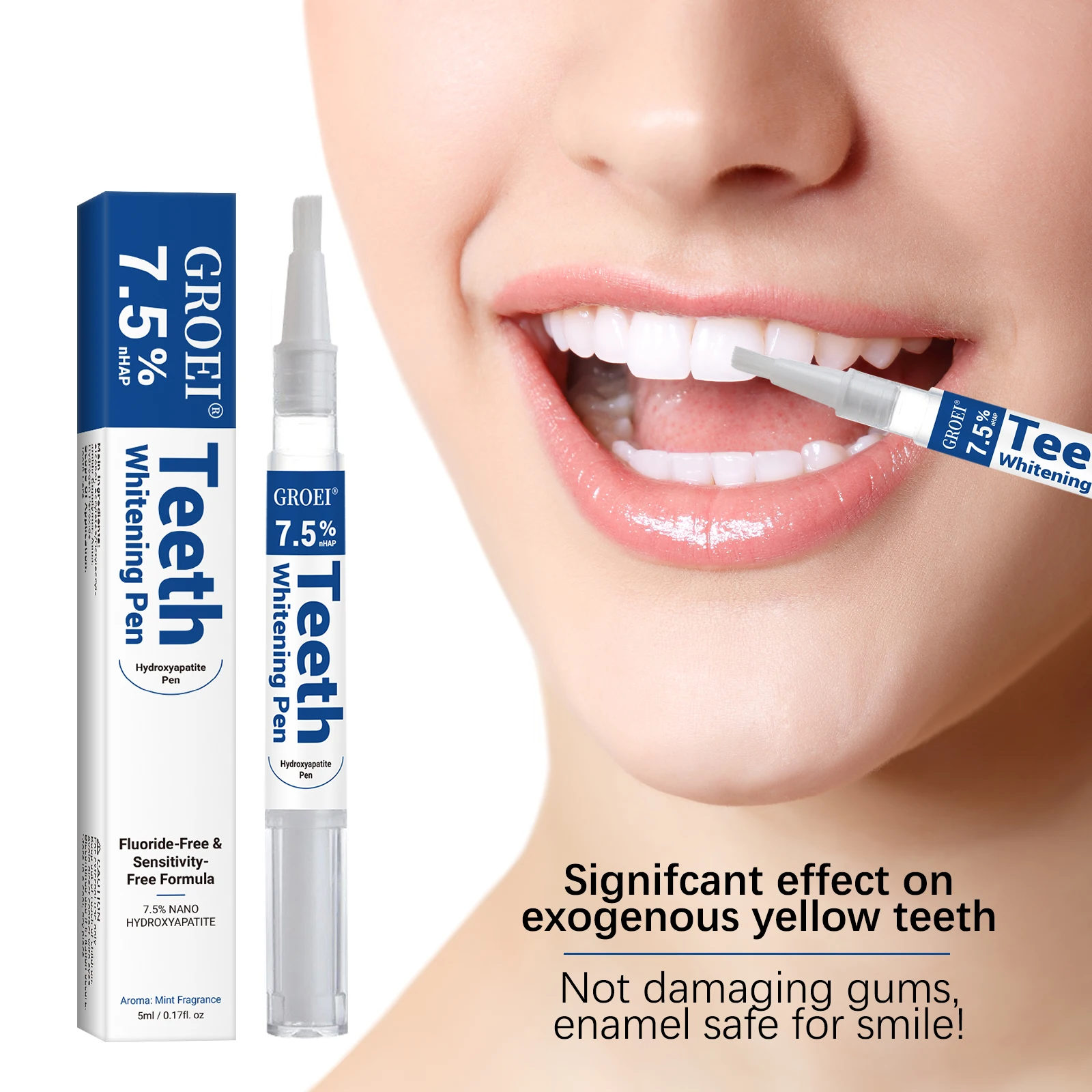 Teeth Whitening With Peroxide - Caneta branqueadora de dente hidroxapatite, caneta