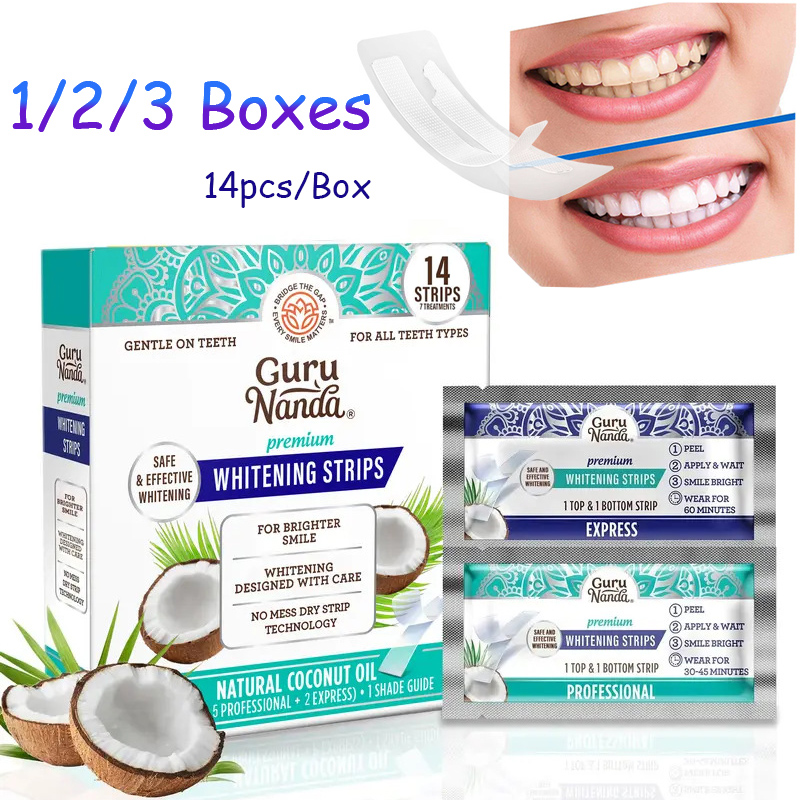 Teeth Whitening Oil Pulling - 14pcs/caixa Fitas Clareadoras de Dentes com