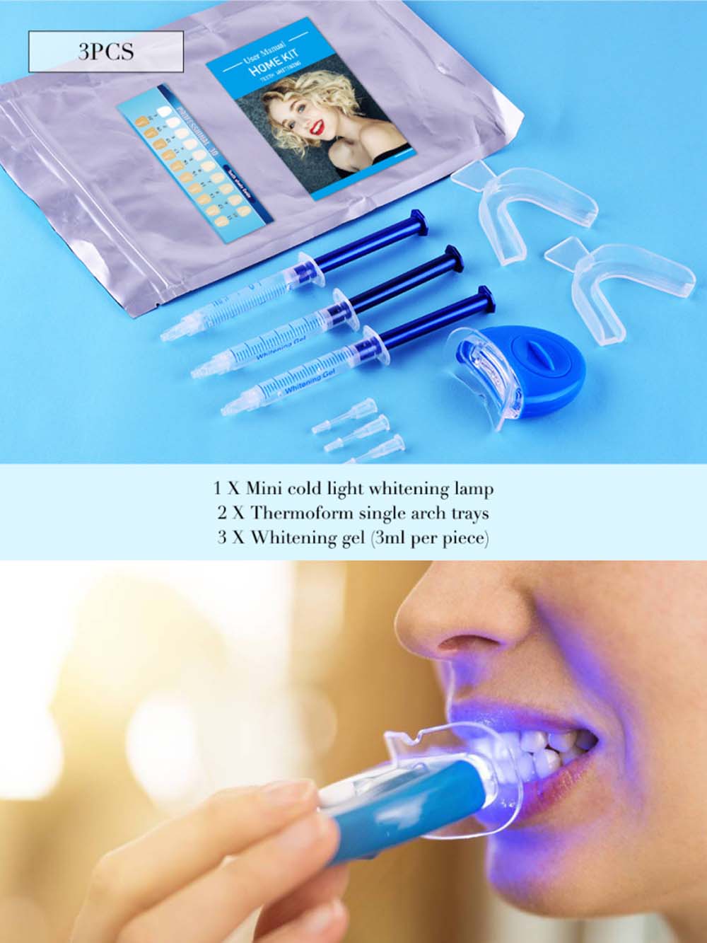 Teeth Whitening With Peroxide - Kit de gel para clareamento dental,