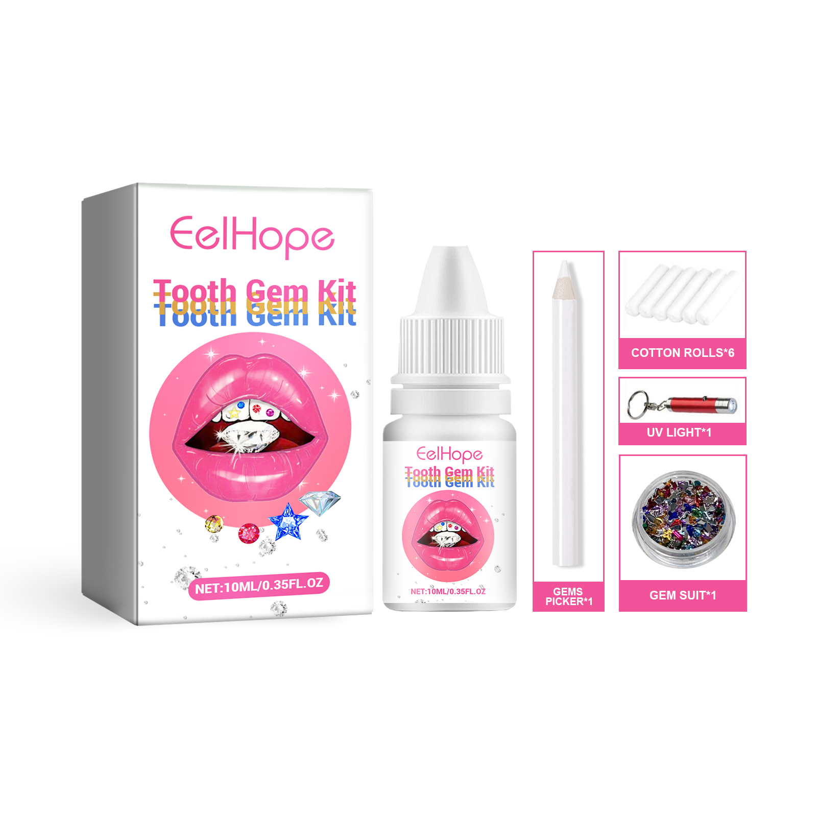 Tooth Gem Kit - Kit de Gemas Dentárias DIY Eelhope