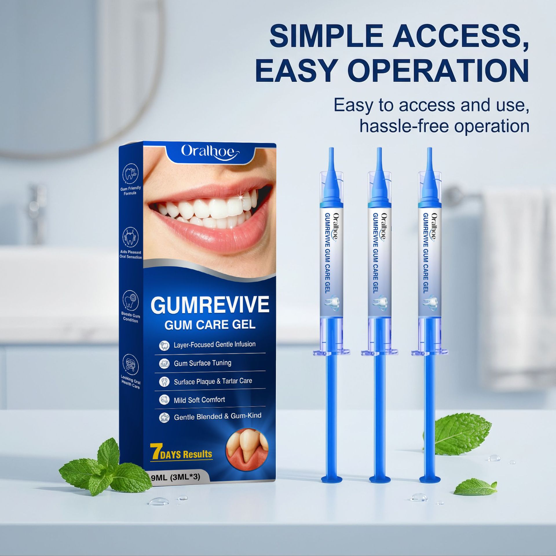 Teeth Whitening With Peroxide - Gel para Cuidado Oral 3 Peças,