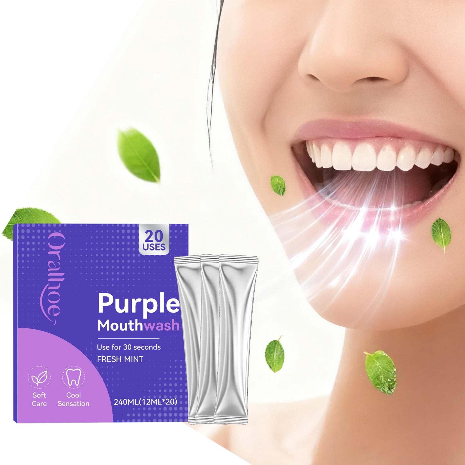 20 unidades de enxaguante buca - Teeth Whitening Gum avaliação e preço
