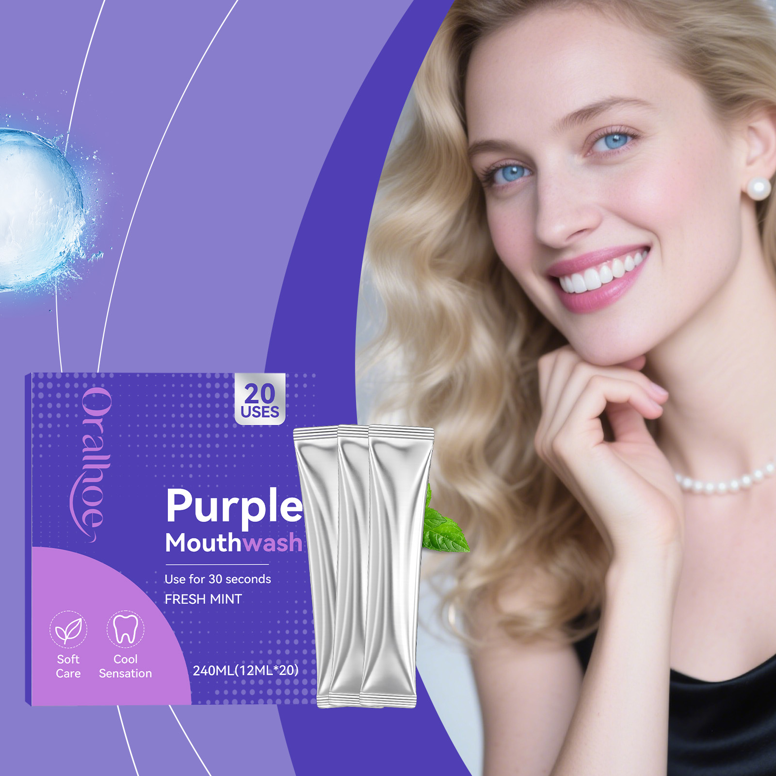 20 unidades de enxaguante buca - Teeth Whitening Gum avaliação e preço