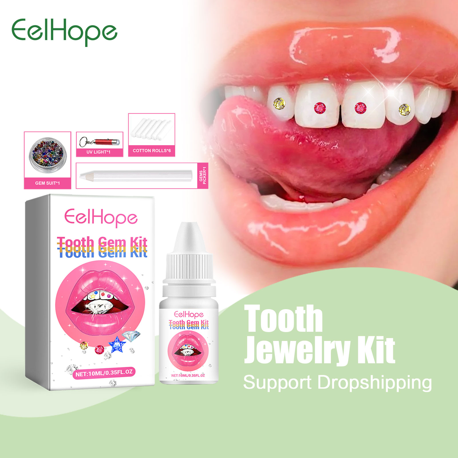 Diy kit de gemas de dente com  - Tooth Gem Kit avaliação e preço