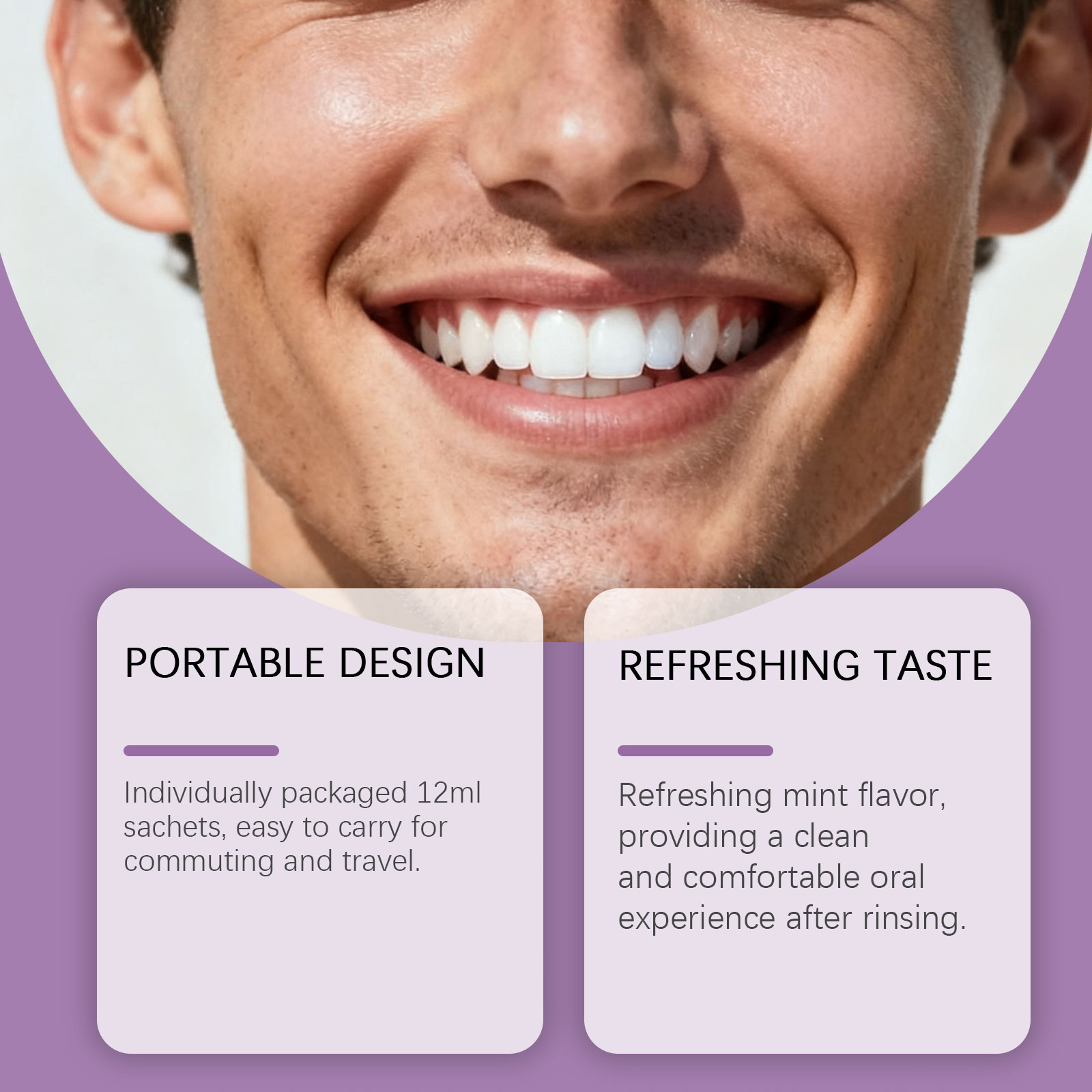 Enxaguante Bucal Roxo para Cla - Teeth Whitening Gum avaliação e preço